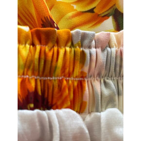 Medium Off White Sunflower Maxi Skirt Summer - Picture 5 of 7